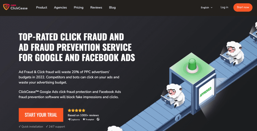 ClickCease Home Page Screenshot
