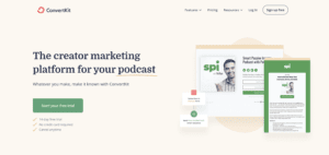 Convertkit Homepage Screenshot
