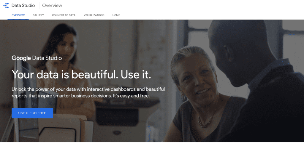 Google Data Studio Homepage Screenshot