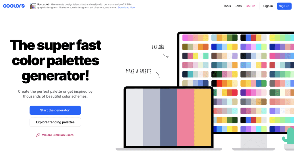 Coolors Homepage